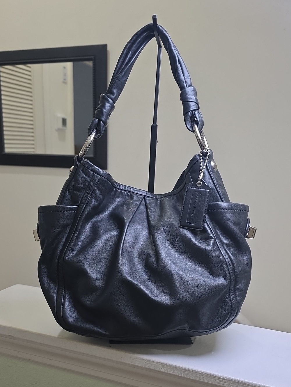 Coach 10352 Parker Black Smooth Leather Shoulder Bag Y2K EUC
